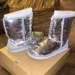 Silver Sequins UGGs size 8